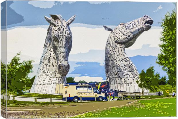 The Kelpies - Falkirk - Scotland Canvas Print by Peter Gaeng