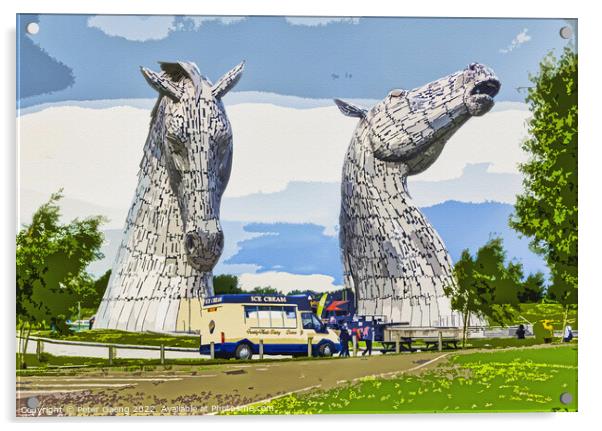 The Kelpies - Falkirk - Scotland Acrylic by Peter Gaeng