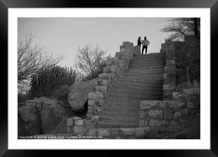 Stone stairs Framed Mounted Print by anurag gupta