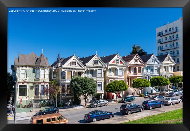 Painted Ladies of Alamo Square San Francisco Framed Print by Angus McComiskey