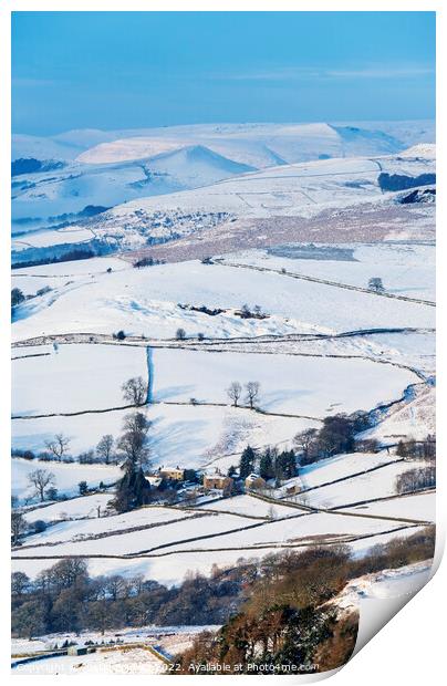 Peak District winter Print by Justin Foulkes