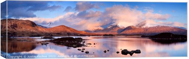 Clearing storm over Rannoch Moor Canvas Print by Justin Foulkes