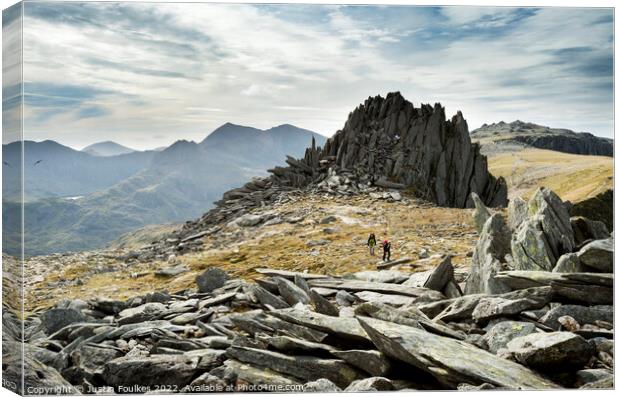 Castle of the Winds, Glyder Fach, Snowdonia Canvas Print by Justin Foulkes