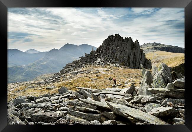 Castle of the Winds, Glyder Fach, Snowdonia Framed Print by Justin Foulkes