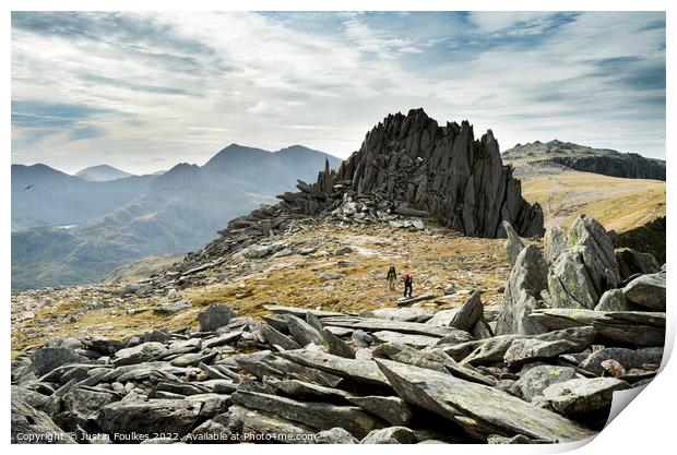 Castle of the Winds, Glyder Fach, Snowdonia Print by Justin Foulkes
