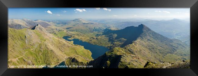The Snowdon Horseshoe from the summit of Snowdon Framed Print by Justin Foulkes