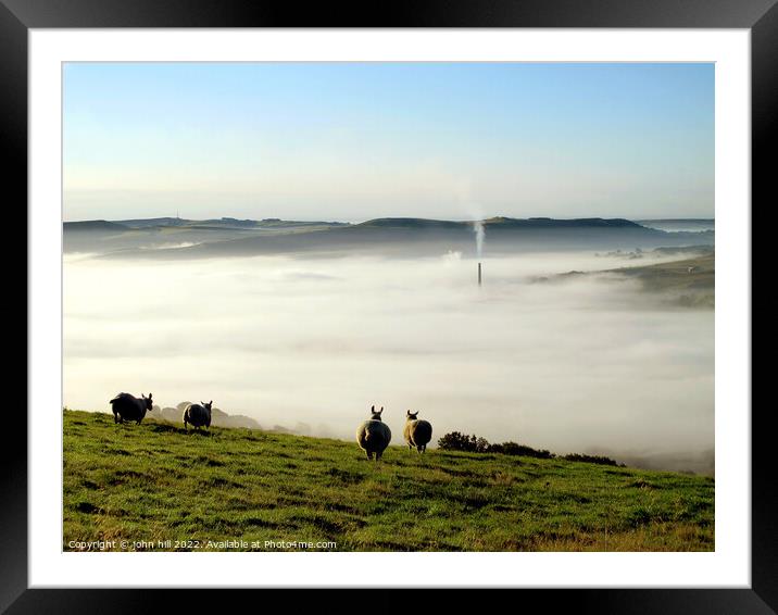Morning mist in Hope Valley. Framed Mounted Print by john hill