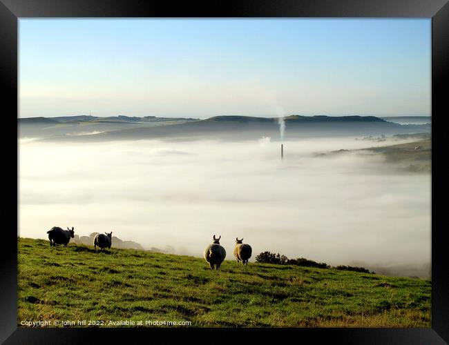 Morning mist in Hope Valley. Framed Print by john hill