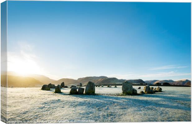 Castlerigg Stone Circle in winter Canvas Print by Justin Foulkes