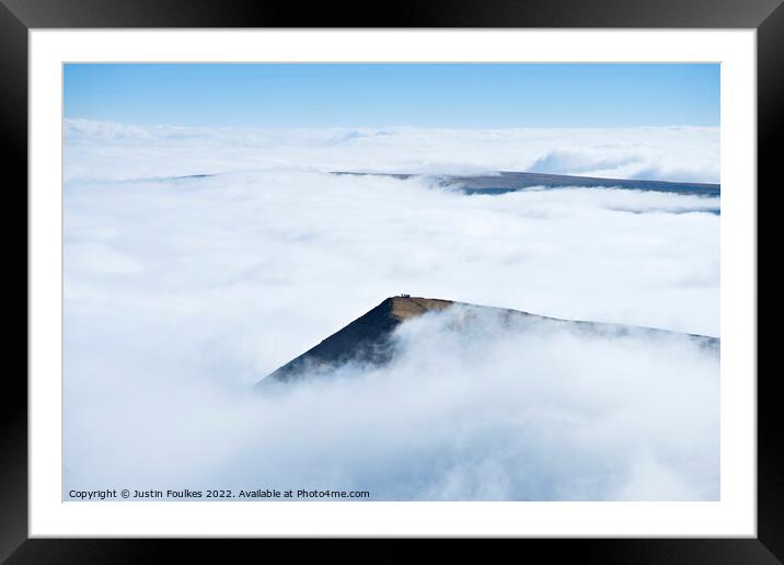 Cribyn, rising above a sea of cloud, Brecon Beacon Framed Mounted Print by Justin Foulkes