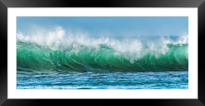 Green Wave Framed Mounted Print by Shaun Sharp