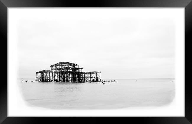 Monochrome West Pier, Brighton Framed Print by Graham Lathbury