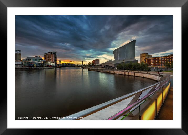 Salford Quays sunrise Framed Mounted Print by Jim Monk