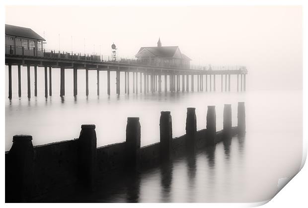 Southwold Pier through the mist Print by Stephen Mole