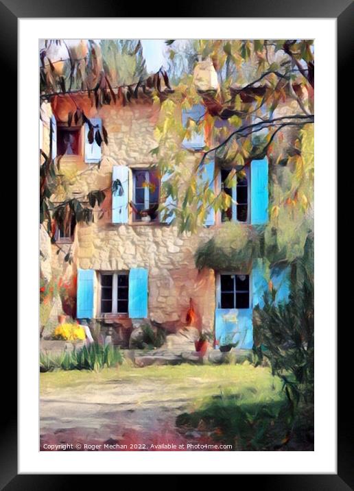Rustic Charm of Provencal Farmhouse Framed Mounted Print by Roger Mechan