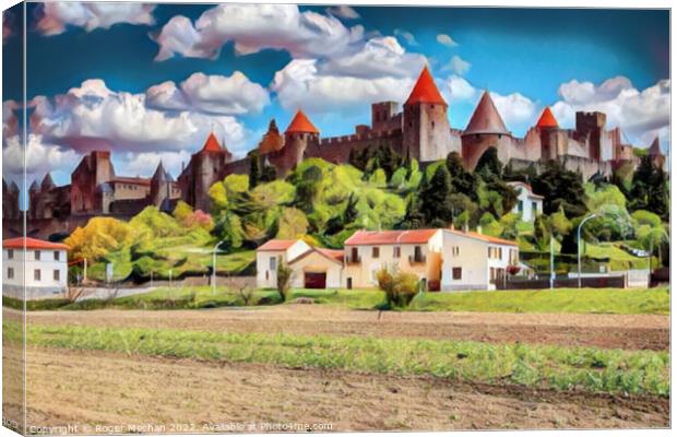 Carcassonne's Enchanting Fortifications Canvas Print by Roger Mechan