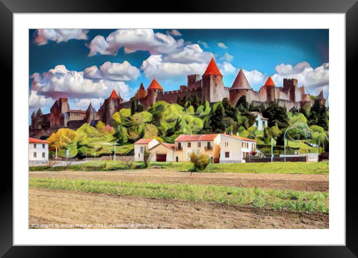 Carcassonne's Enchanting Fortifications Framed Mounted Print by Roger Mechan
