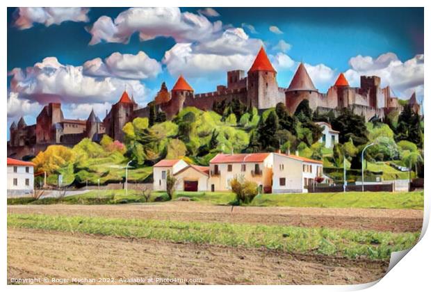 Carcassonne's Enchanting Fortifications Print by Roger Mechan