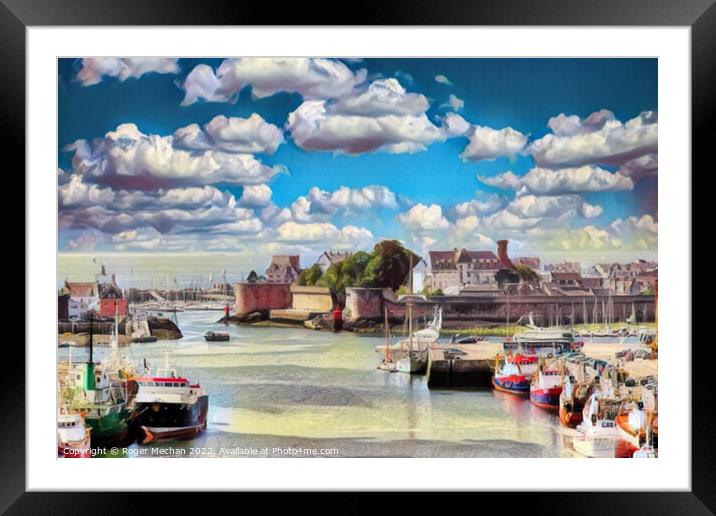 Towers and walls of Concarneau Framed Mounted Print by Roger Mechan