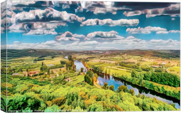 Serenity in the Dordogne Valley Canvas Print by Roger Mechan