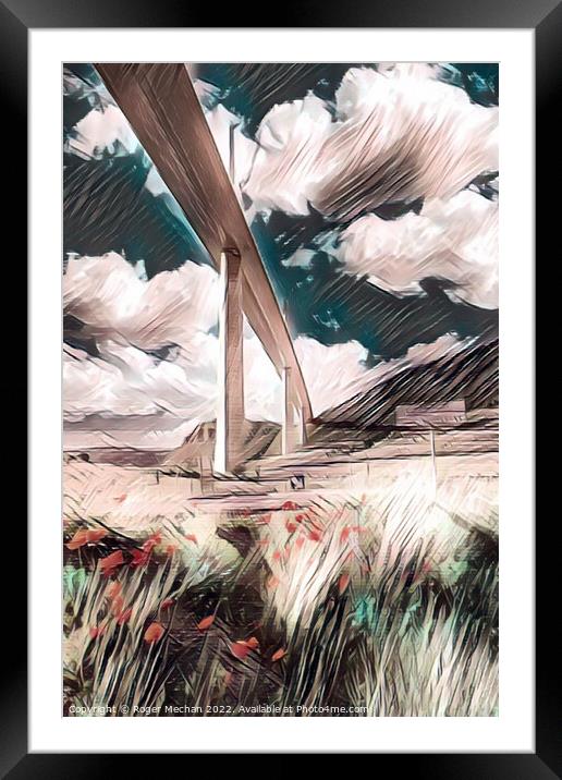Stormy Skies Above Millau Bridge Framed Mounted Print by Roger Mechan