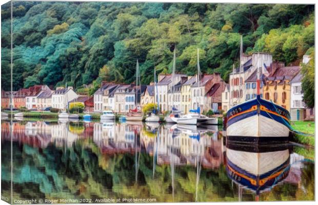 Serene Canal Scene Canvas Print by Roger Mechan