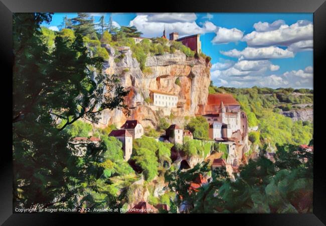The Enchanting Houses of Rocamadour Framed Print by Roger Mechan