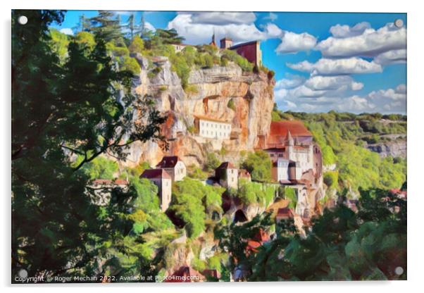 The Enchanting Houses of Rocamadour Acrylic by Roger Mechan