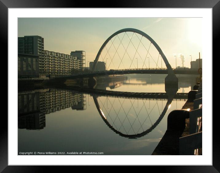 Clyde Arc and Glasgow Clyde at sunrise Framed Mounted Print by Fiona Williams