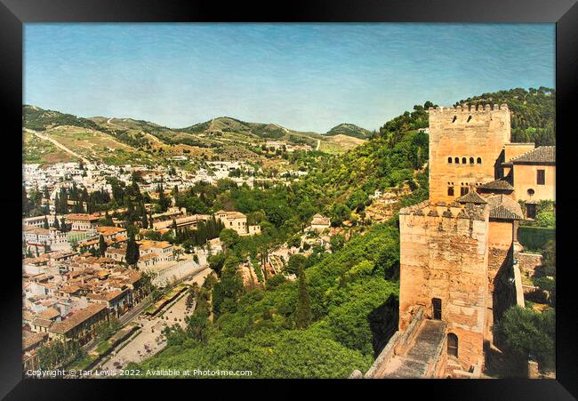Granada From The Alhambra Ramparts Framed Print by Ian Lewis