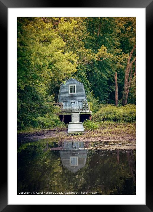 North Bridge Boathouse, Concord USA Framed Mounted Print by Carol Herbert