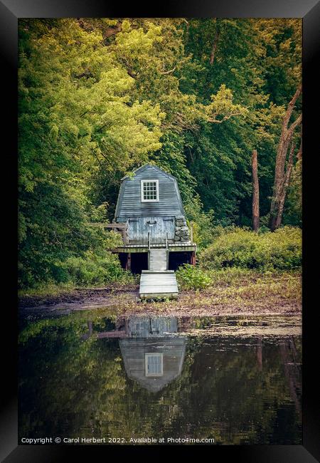 North Bridge Boathouse, Concord USA Framed Print by Carol Herbert