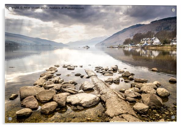 Loch Tay is a freshwater loch in the central highlands of Scotla Acrylic by Peter Stuart