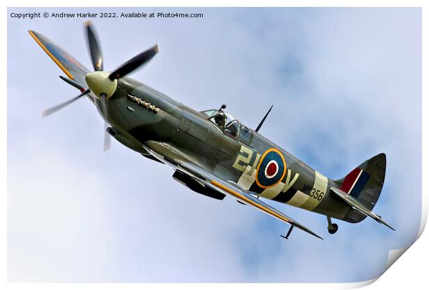 Supermarine Spitfire LF XIe Print by Andrew Harker
