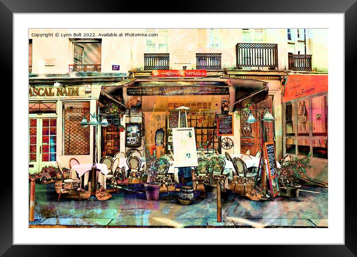 Street Cafe Paris Framed Mounted Print by Lynn Bolt