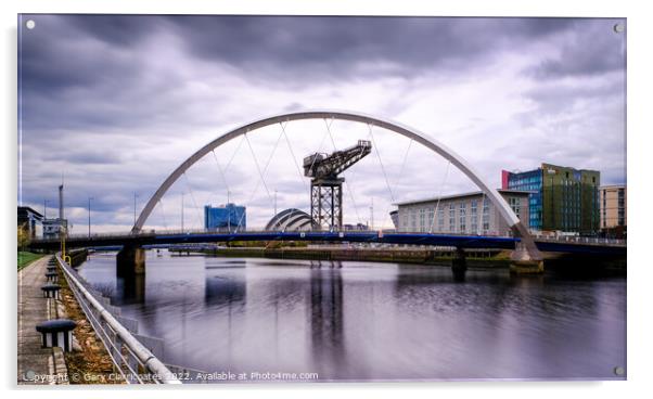 A Crane in a Bridge Acrylic by Gary Clarricoates