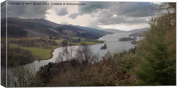The Queens view at Loch Tummel near Pitlochry in Scotland Canvas Print by Peter Stuart