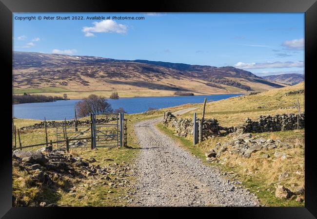 Walking at Loch Freuchie circuit at Amulree and the Rob Roy Way Framed Print by Peter Stuart