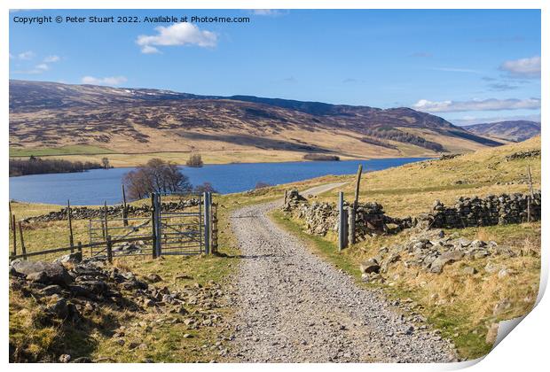 Walking at Loch Freuchie circuit at Amulree and the Rob Roy Way Print by Peter Stuart