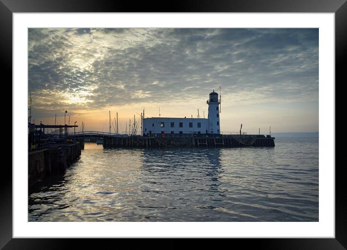 Scarborough Lighthouse Sunrise, North Yorkshire Framed Mounted Print by Darren Galpin