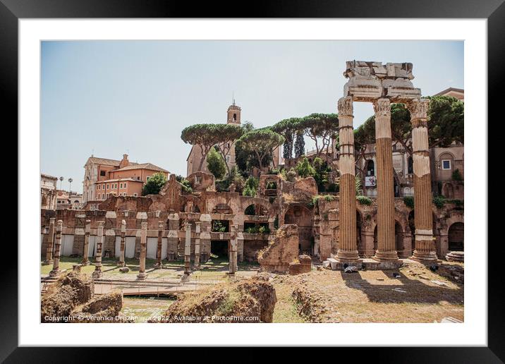 Old building, Ruins in old town. Rome, Italy Framed Mounted Print by Veronika Druzhnieva