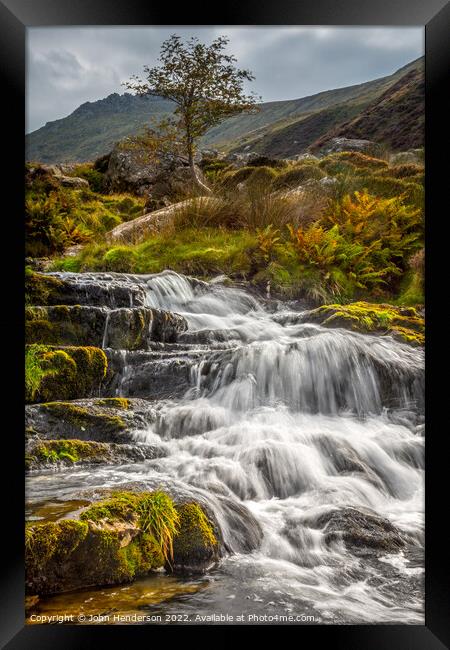 Mountain stream Snowdonia  Framed Print by John Henderson