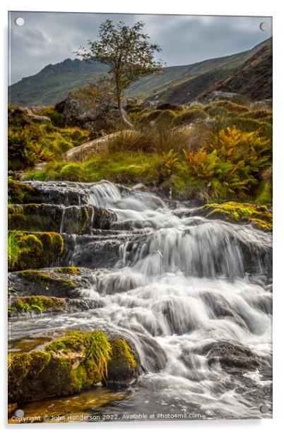 Mountain stream Snowdonia  Acrylic by John Henderson