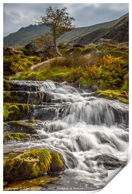 Mountain stream Snowdonia  Print by John Henderson