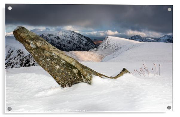 Snowdonia winter mountains Acrylic by John Henderson