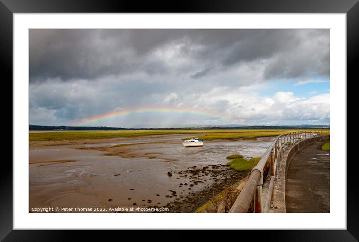 Majestic Rainbow over Lougher Estuary Framed Mounted Print by Peter Thomas