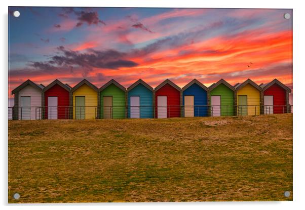 Blyth Beach Huts Acrylic by John Ellis
