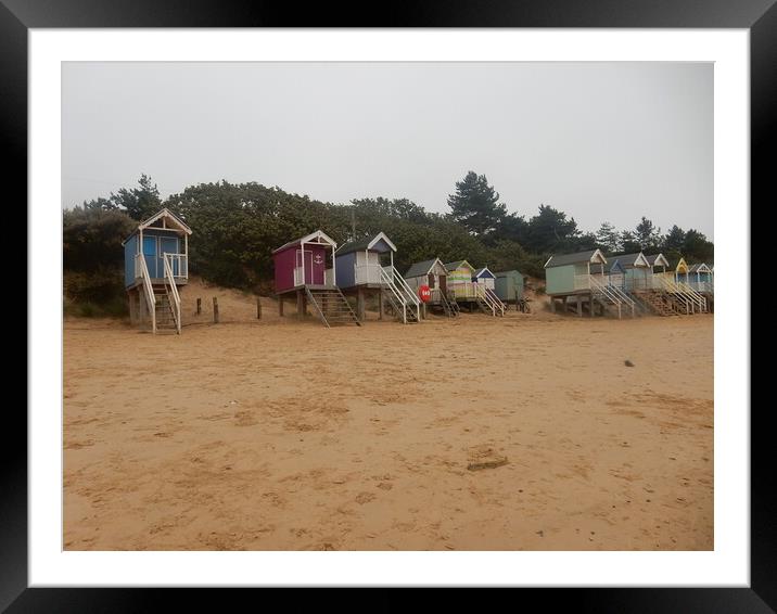 The Beach Huts Framed Mounted Print by Simon Hill