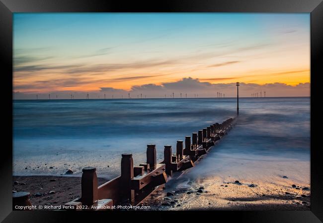 Withernsea Windfarm Framed Print by Richard Perks
