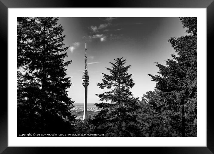 Avala communication tower, symbol of Belgrade, Serbia. Framed Mounted Print by Sergey Fedoskin
